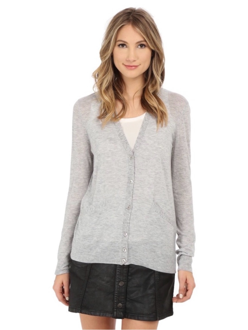 Equipment Sullivan Cashmere Cardigan Light Gray Women’s Cardigan Sz L